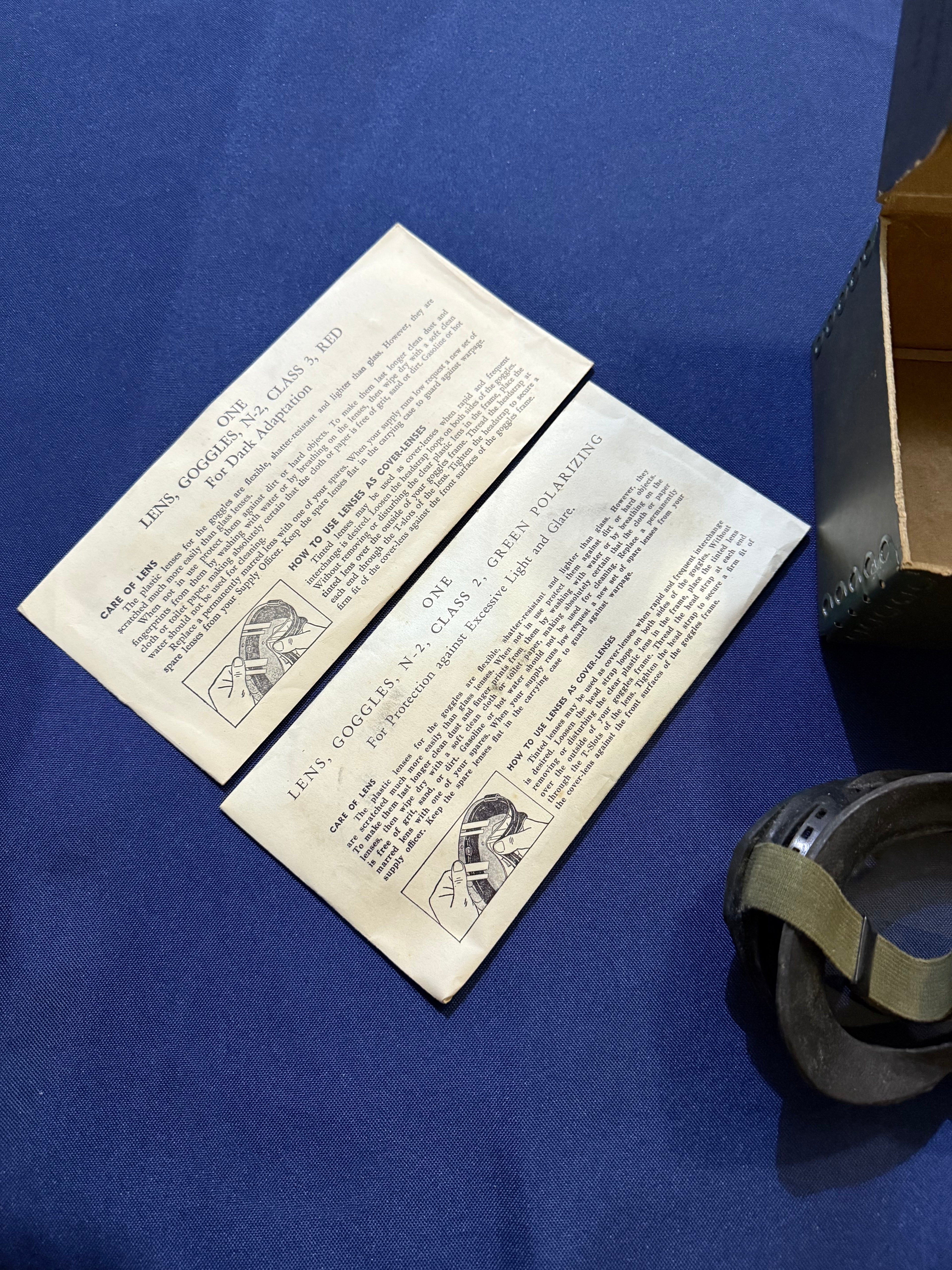 Original WWII U.S. Army N-2 Goggles with Box