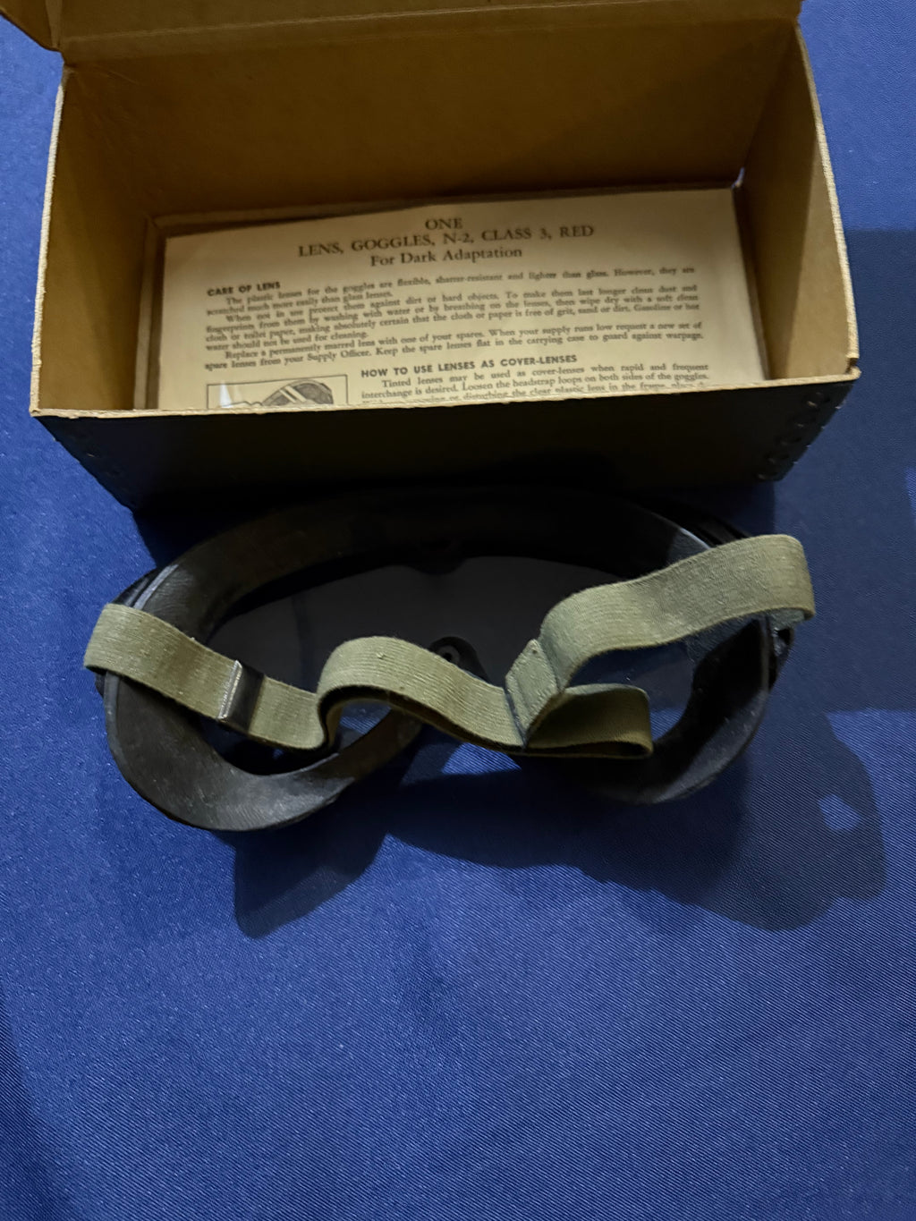 Original WWII U.S. Army N-2 Goggles with Box