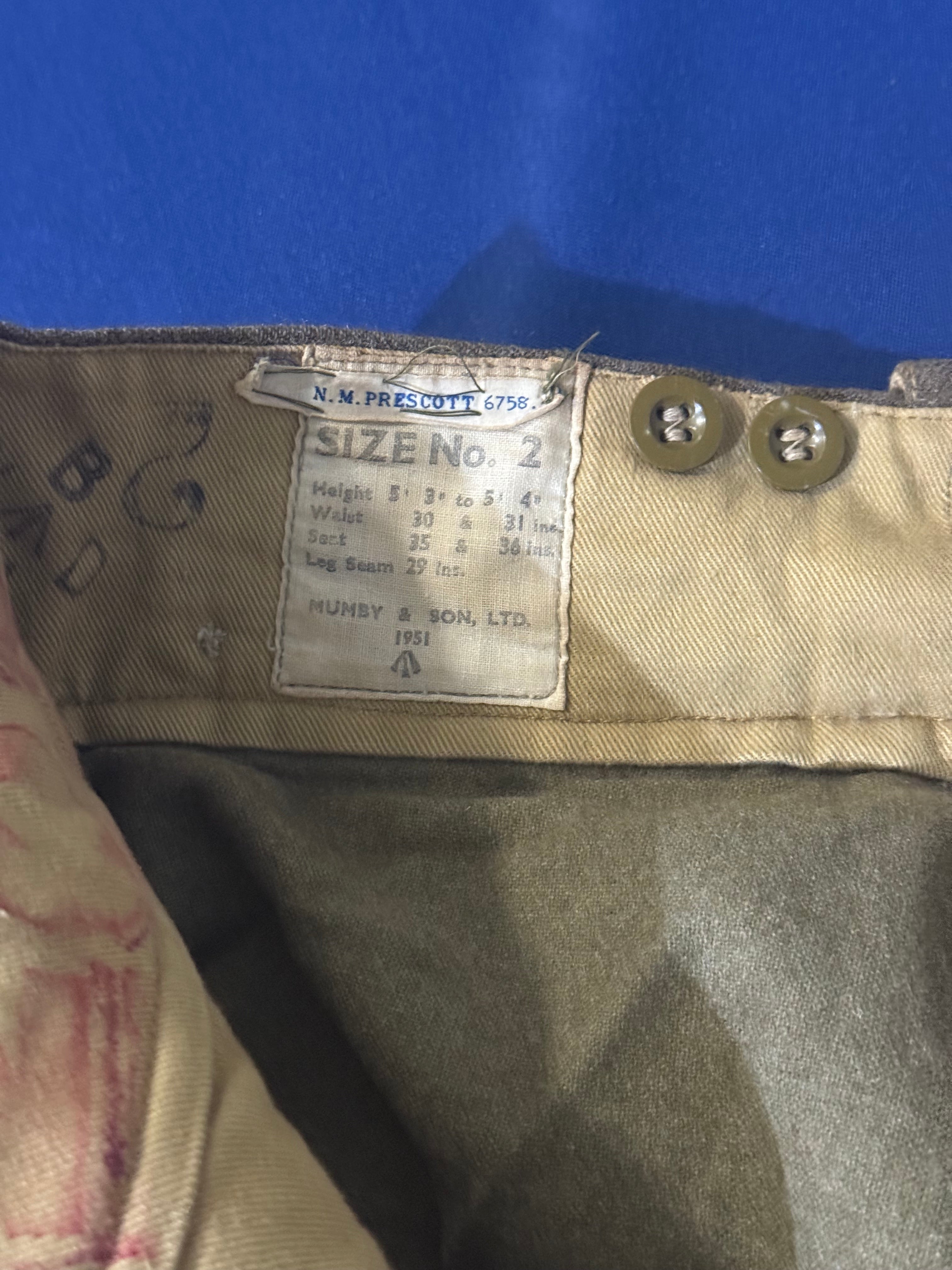 Original 1949 Pattern British Battledress Set – Jacket & Trousers – 1951